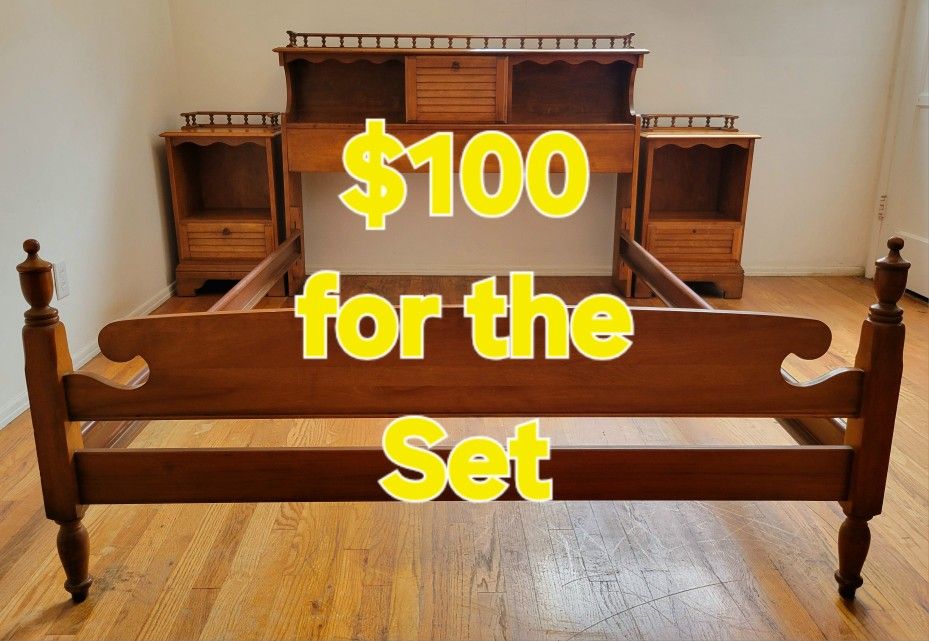 WOODEN BEDROOM SET