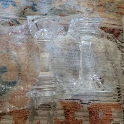 Two Crystal Candle Holders
