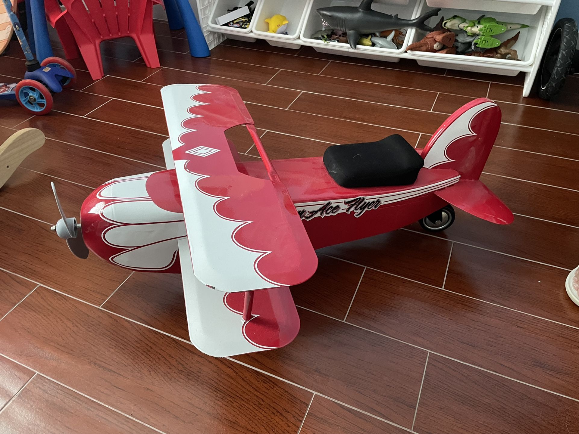 morgan ace flyer biplane ride-on