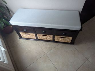 Storage Bench with seating for entry and hallway.  Expresso color
