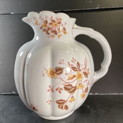 Vintage Porcelain Floral Pitcher (Height: 11”)