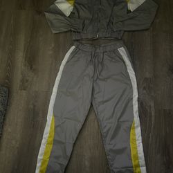 Grey,Yellow, & White tracksuit