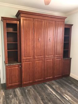 Custom Murphy Bed with side cabinets and shelves