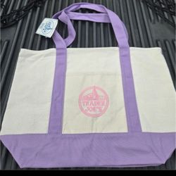 Trader Joe's Canvas Tote Bag - Lavender (Large - Brand New)