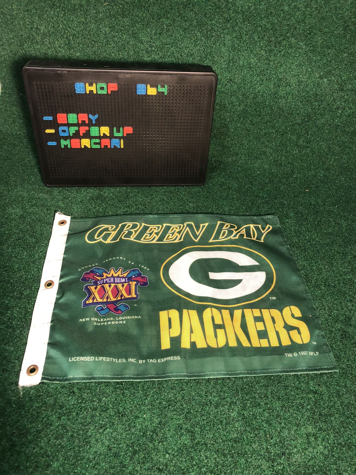 Vintage green bay packers 1997 super bowl flag