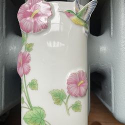 Takahashi Cloisonné bud Vase 5.5” Humming Bird San Francisco.