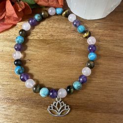 Healing Crystal Lotus Bracelet 