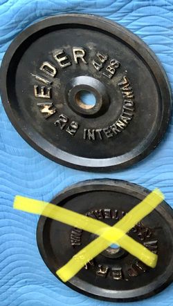 Olympic weight single 44 lb Weider plate