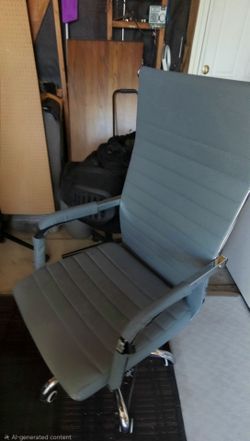 Gray Office Chair with Chrome Base