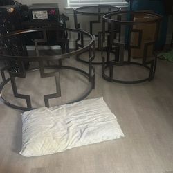 GLASS TABLE SET , COFFEE TABLE SET 3 PEICE SET