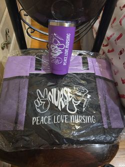 Cute nursing set, matching tote and bag