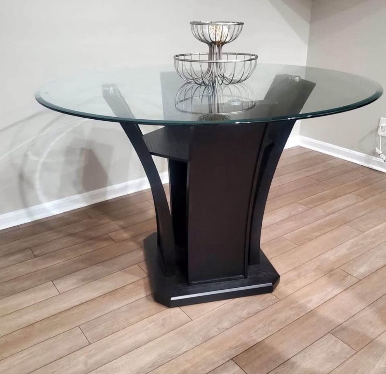 Modern Black Glass Dining Table