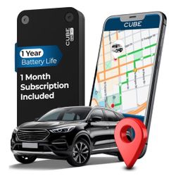 Cube Pro GPS Tracker for Vehicles with Built-in 1 Year Battery - IP67 Waterproof Real Time GPS Tracker for Cars - iOS & Android Compatible - Hidden Ma