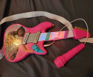 Barbie light up toy guitar with mic