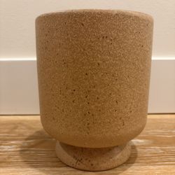 Modern Speckled Stoneware Footed Pot