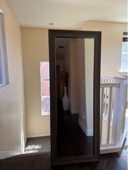 Large 70" Full-Length Floor Mirror - Gray Wood Frame
