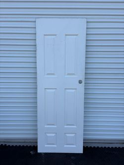 27 5/8 in. x 79 in. Textured 6-Panel Bored Hollow Core Painted Composite Interior Door Slab. D#24