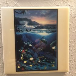 Wyland Glazed Ceramic Tile Wall Hanging
