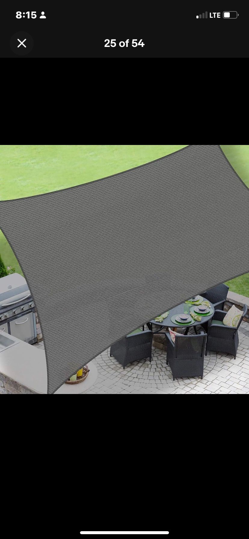 New In Box 16.5 X16.5 Feet square Sun Sail Shade Screen Terracotta Color With 4 Ropes Included