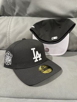 MLB new era Los Angeles dodgers A frame black white 40th anniversary patch 59fifty fitted hats size 7 and 7 1/4