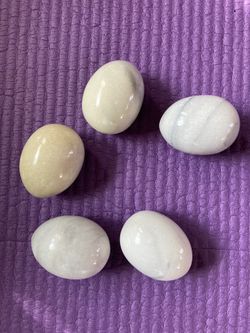 Five Polished Stone Eggs Quartz Marble Granite?