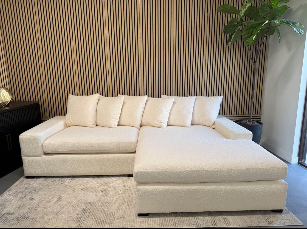 Cream Over Size Sectional Chaise Available No Money Down 