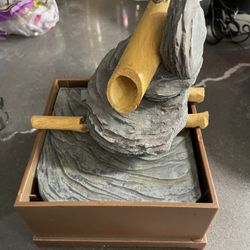 tabletop bamboo rock water fountain