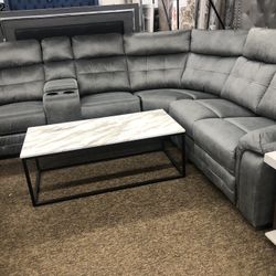 Grey 3 Pc Round Sectional.