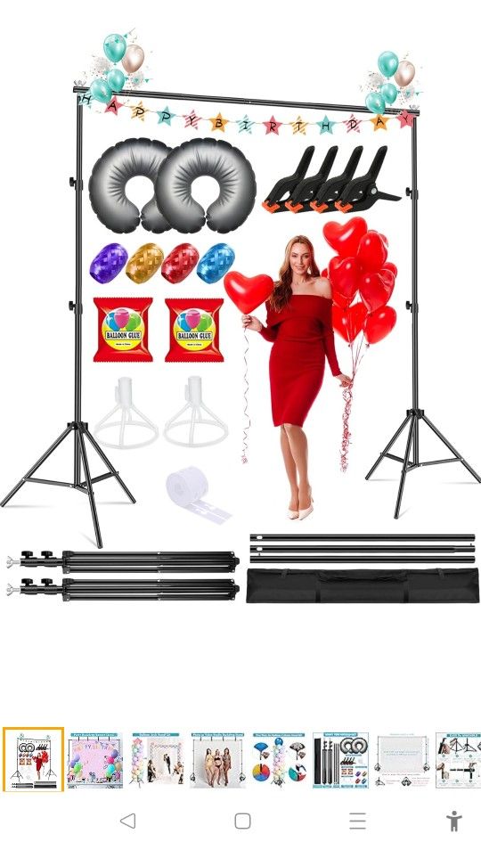 Professional Backdrop Stand for Parties, SoftTime Adjustable Backdrop Stand Kit 7x6.5Ft, Heavy Duty Background Banner Stand Backdrop for Photoshoot Ph