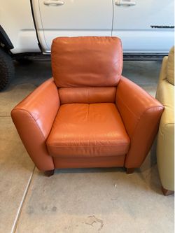 Orange leather chair