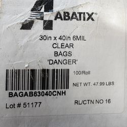 Big Clear 6 Mil Bags 30X40” Heavy Duty
