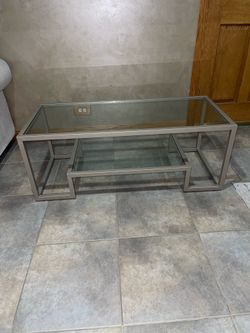 Two Tiered Glass Rectangle Coffee Table