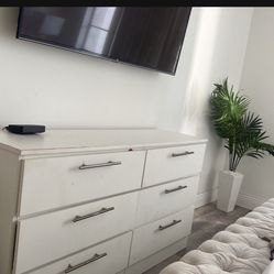 White Dresser And Two  End Tables