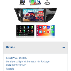 WJ7910: 464G for Toyota CorollaLevin 7 Android 15 Car Stereo Hikity 10 Touchscreen Radio with Wireless Carplay Android Auto Bluetooth Mirror Li