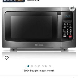 toshiba em131a5c-bs microwave oven with smart sensor, easy clean interior, eco mode and sound on/off, 1.2 cu.ft, 1100w