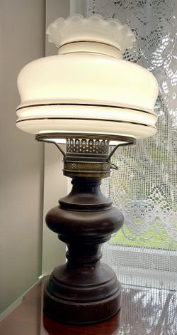 Vintage Lamp with a Wooden Base