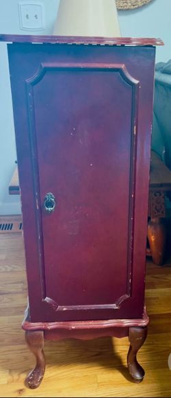 Vintage Mahogany Wood Nightstand Cabinet with Door