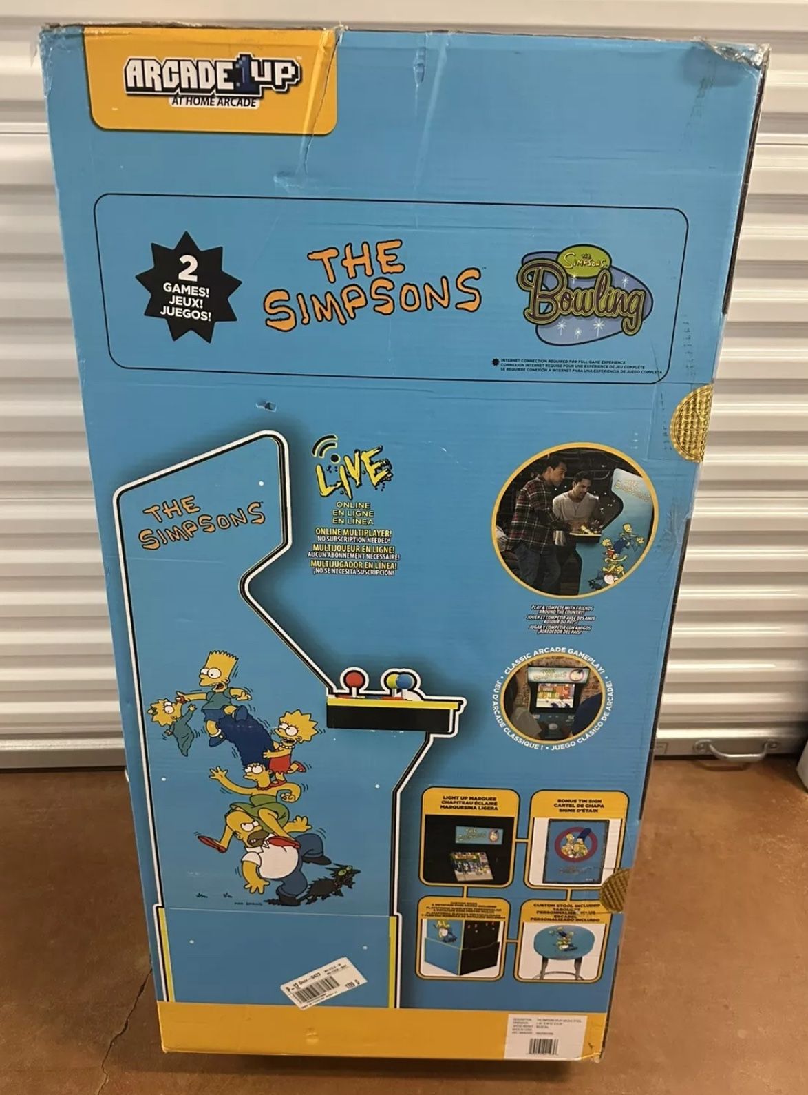 ARCADE1UP The Simpsons Live Arcade Cabinet with Riser & Lit Marquee 4 Player New