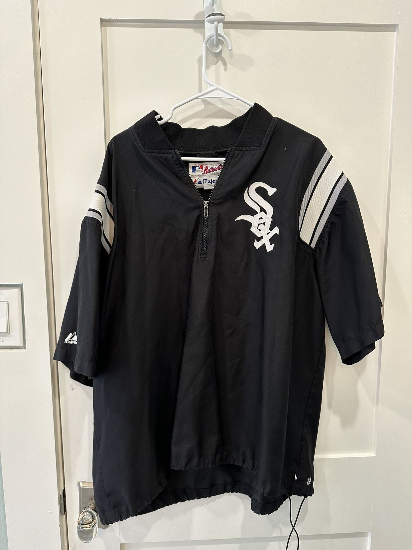 Vintage 90s Chicago White Sox Michael Jordan Majestic Short Sleeve Pullover Windbreaker, Size XL 