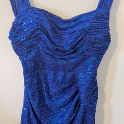 Prom or Ring Dance Blue Sequined Dress Size Small