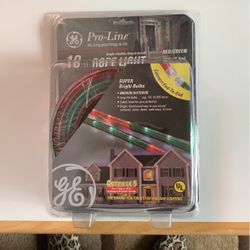 GE 18 Ft. Holiday Christmas Indoor/ Outdoor Rope Light Set Multi-Color Red/Green