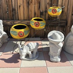 New Bike With Flower Pots Made Out Of Clay And Iron 