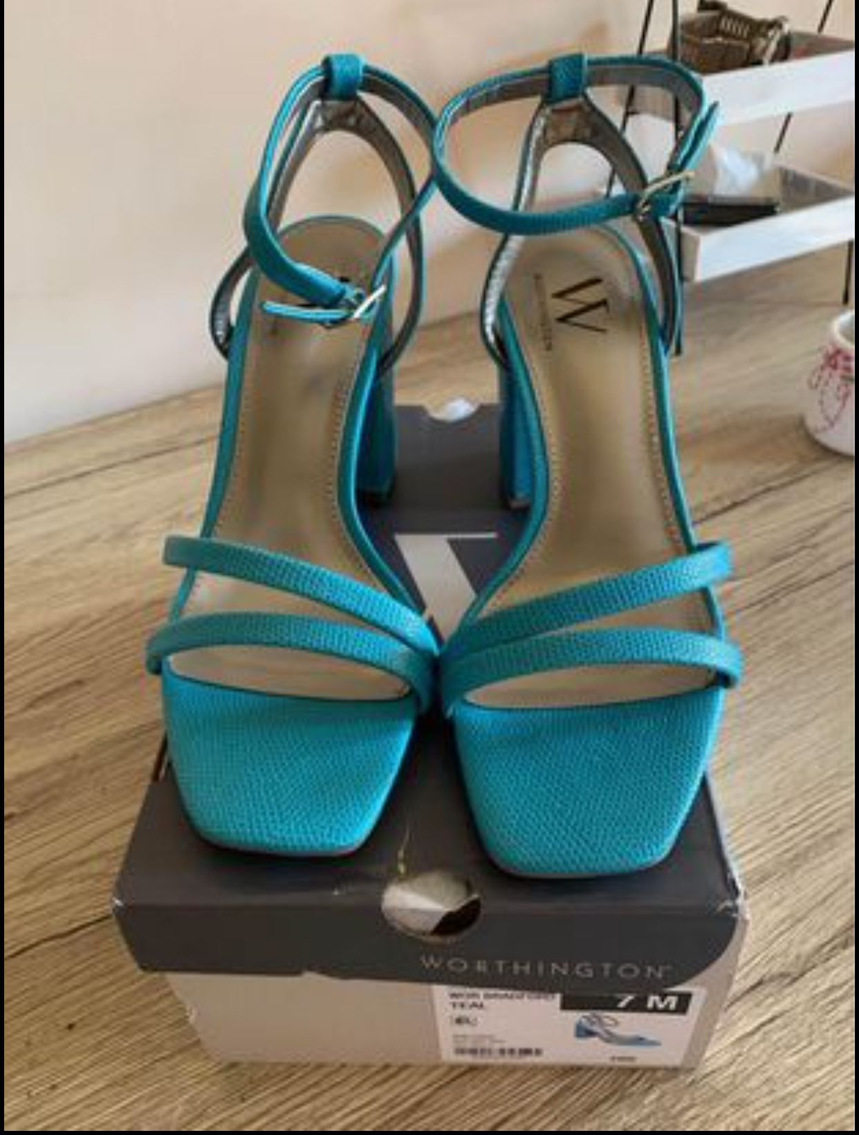 New Teal Sandal Heels