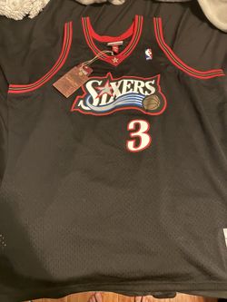 Mitchell & Ness Allen Iverson 2XL Black Jersey Philadelphia 76ers NBA
