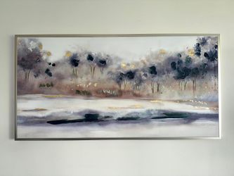 Beautiful Landscape Painting On Canvas With Hung Of Gold