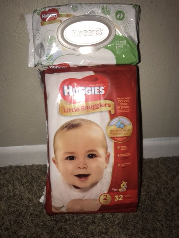 Size 2 diapers with wipes