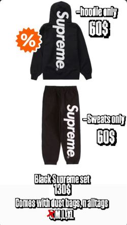 Supreme set black all sizes available dm me📲📲