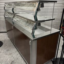 91” Iced Cold Buffet Service Station 6 Pan Tray NSF USA Atlas Metals On Wheels Commercial Restaurant Food Service Case Display 