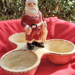 Ceramic Santa condiment/relish dish