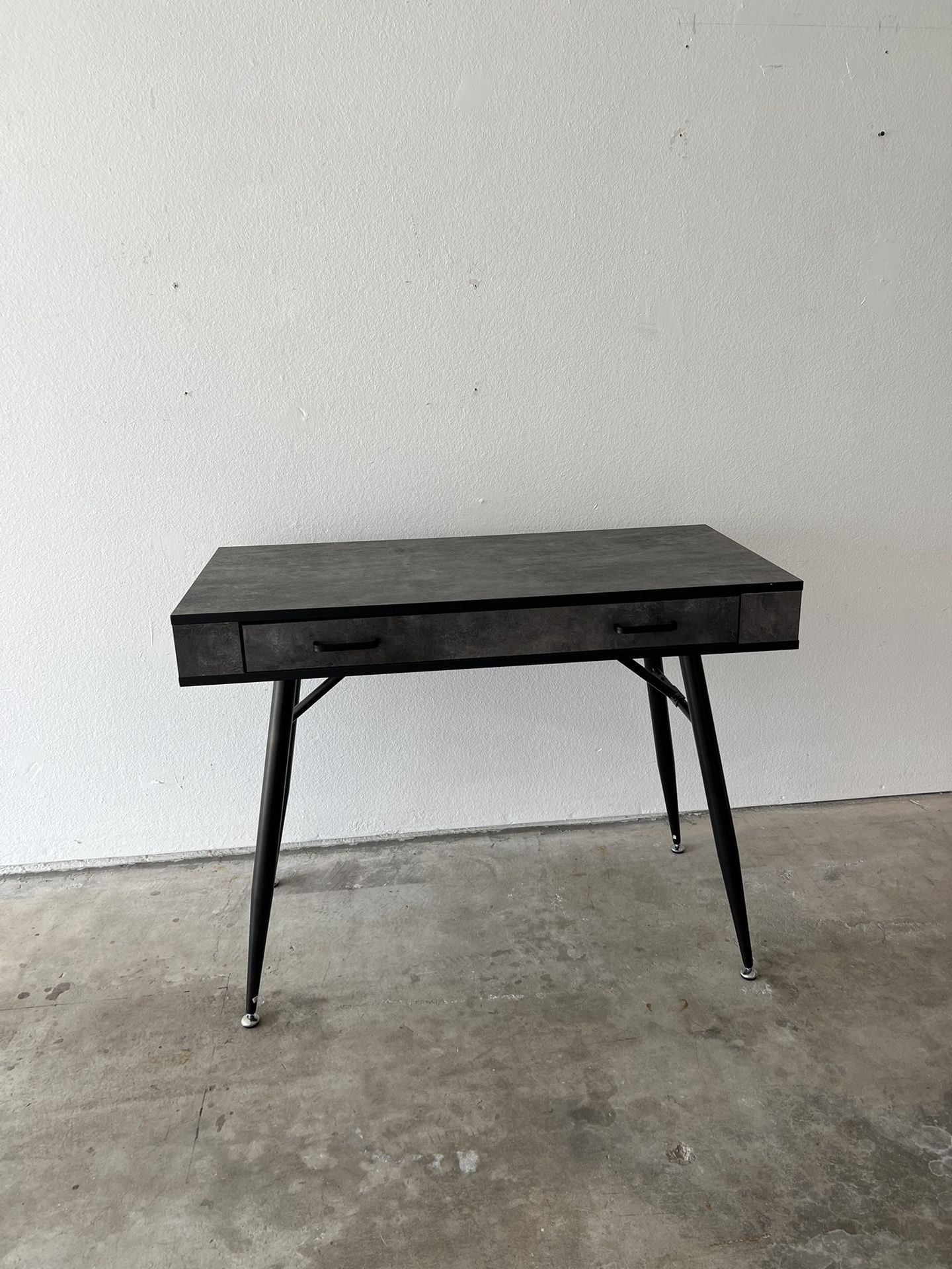 Black And Grey Marble Desk With Drawers